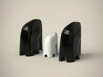 Elephant statue Low-poly 3D model