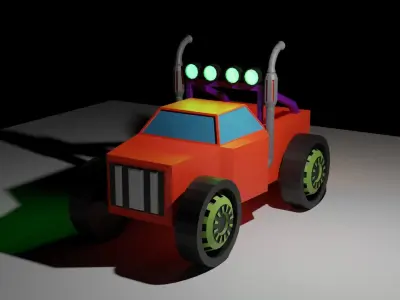 Race Truck Low Poly for video games  3D model