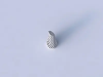 Vase top bent hexagon with bubble grid lattice 3D print model