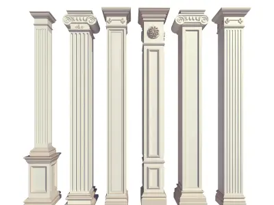 Parametric Classic Columns Family for Revit Pack Four 3D model