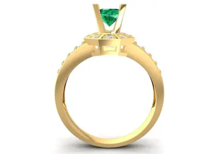 Luxury Emerald Diamond Ring 1149 3D print model