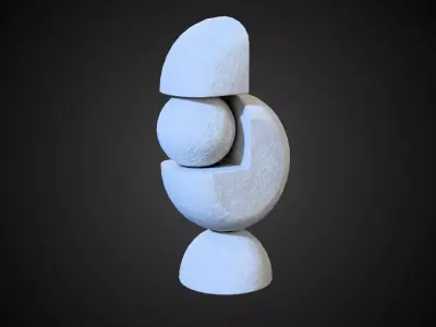 Balance Corner Sculpture Low-poly 3D model