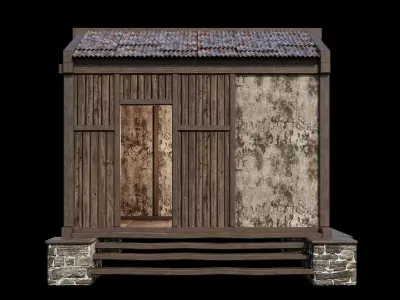 Medieval Houses 63- 4K Textures Game Ready Low-poly 3D model