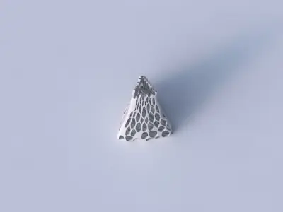 Vase grounded triangle with cracked organic lattice 05 3D print model