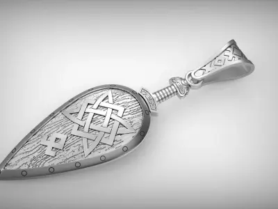 Shield pendant 3D print model