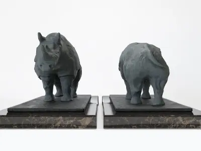 Rhino rhinoceros sculptures 3D model