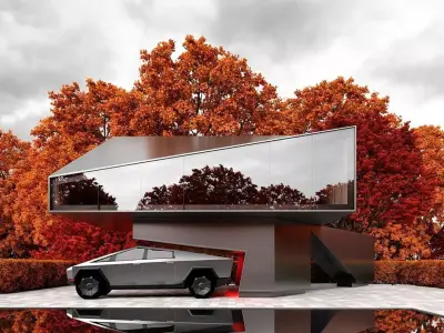 TESLA CYBERTRUCK House Revit 3D Model Low-poly 3D model