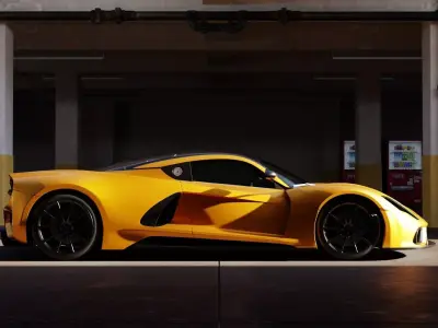 Realistic Parking Lot Low-poly 3D model