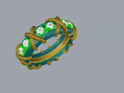 Tiffany Brand Jewelr Diamond Ring Gold 3D print model
