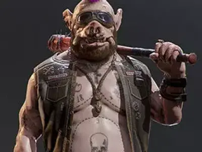 Boar Biker Unreal Engine Low-poly 3D model