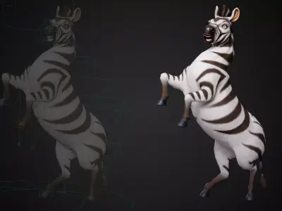 Zebra - Stylized Animal Rigged Low-poly 3D model