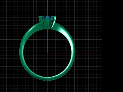 STL 3DM Print Ready Women Diamond Ring Lightweight Printable  3D print model 7