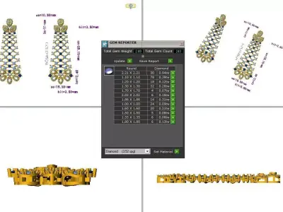 Royal Blossom Gold Earrings 3D model