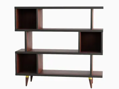 Modern Bookshelf 01 Low-poly 3D model
