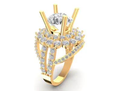 Luxury Multi Layer Diamond Engagement Ring for Women  1813 3D print model