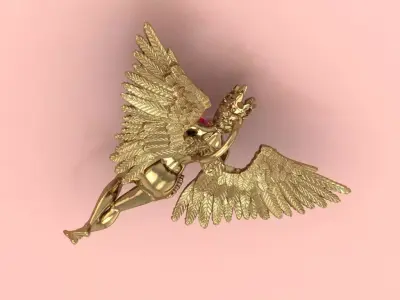 Angel Pendant Jewelry model - The Guardians Heart for Her 3D print model