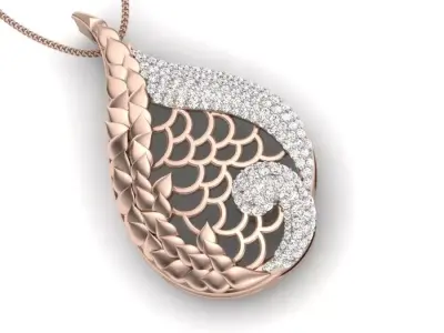 luxury diamond pendant for women  3D print model