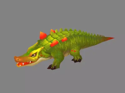 Cartoon Crocodile Low-poly 3D model order