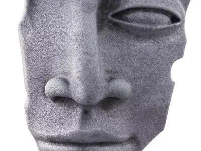 Face sculpture on the wall 3D model