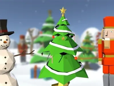 Low Poly Winter Pack Free low-poly 3D model