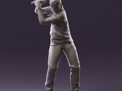 golfplayer in red polo 1098 3D Print Ready 3D print model