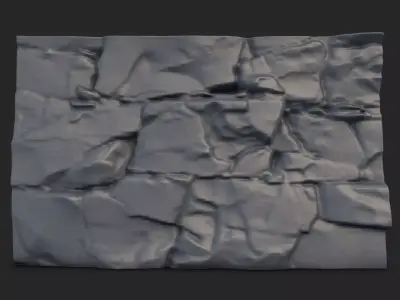Rough Mortar Stone Wall 3D model