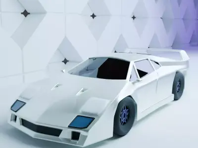 Ferrari car Low-poly 3D model