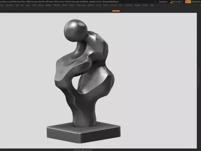 Modern Abstract Human Anatomy sculpture 3d print model 136 3D print model