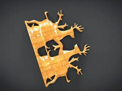 Wall decoration with deer motif 3D print model