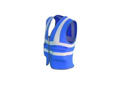 Realistic Worker Vest 007 Low-poly 3D model