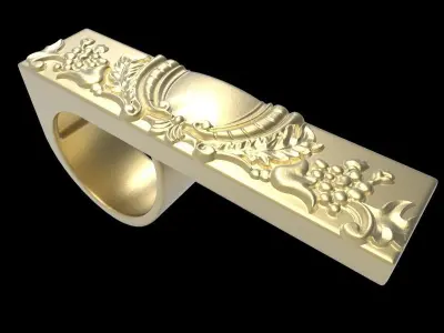 adjustable ring with engraving 5 3D print model