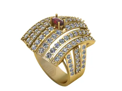 HIP HOP LUXURY RING 3D PRINTABLE MODEL 3D print model