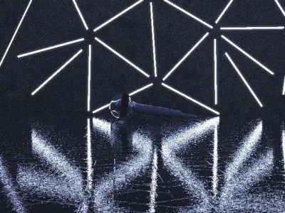 Environment room with neon lights 3D model