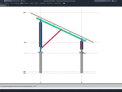 Autocad - Solar Energy Structure 3D Model 3D model