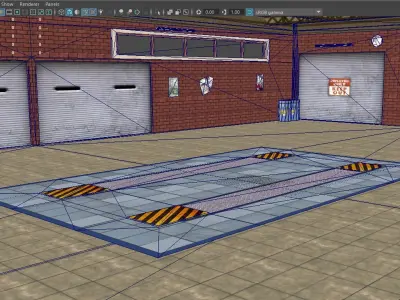 Car Garage Low-poly 3D model