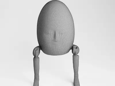 Sitting Wooden Figure Humpty Dumpty 3d scan 3D model