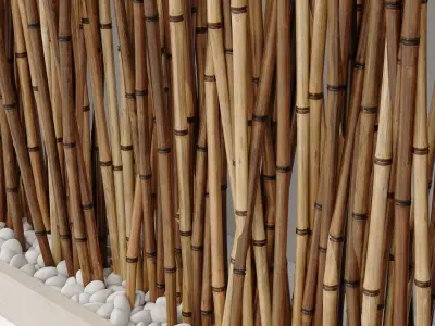 Bamboo low  decor pebble n3 3D model
