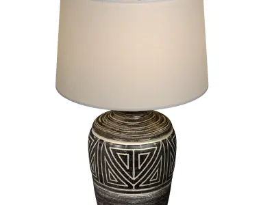 Rustic Southwest Country Nightstand bedside Provence Table Lamp 3D model