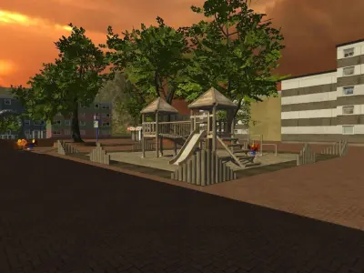 Urban Landscape - City Low-poly 3D model