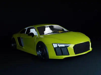 Audi R8 V10 Plus Low-poly 3D model