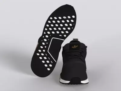 ADIDAS NMD R1 Refined J Black White H02333 Low-poly 3D model