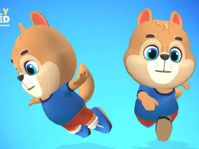 Squirrel Animated Rigged Low-poly 3D model