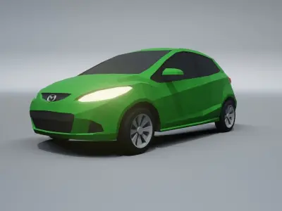 Mazda 2 low poly 3D model car Low-poly 3D model