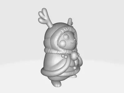 Reindeer Pikachu Christmas 3D Print Festive Pikachu Figurine 3D print model