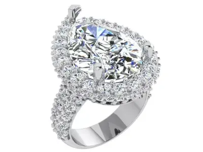 Pear Halo Ring 3535 3D print model