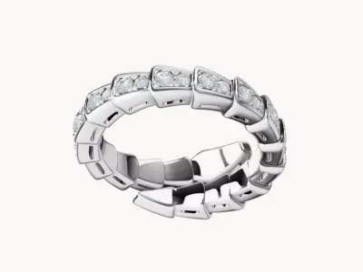 BULGARI - SERPENTI VIPER - RING - ONE COIL WITH DIAMONDS 3D print model