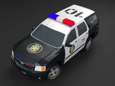 Police 4x4 Vehicle Low-poly 3D Model 3D model