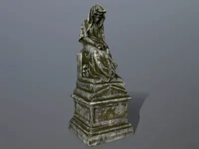 statue 1 gravestone Low-poly 3D model