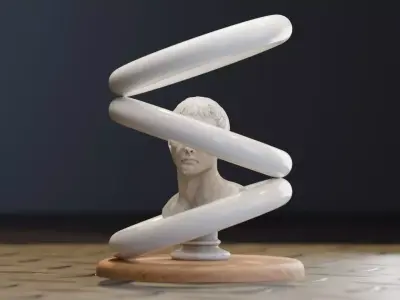 Optical Illusion Statue Animation 3D model