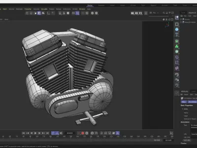 Motorcycle Engine 3D model from CGTrader
